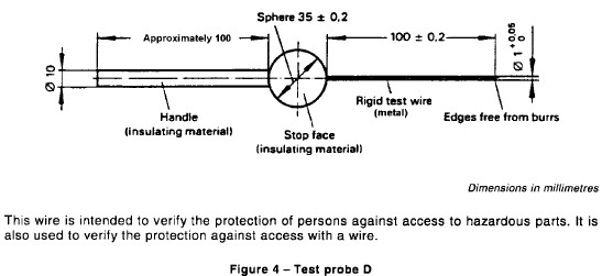 Test Probe D IEC61032 Figure 4