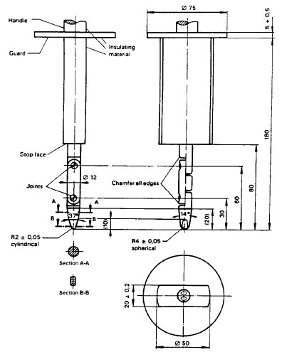 Test Probe B IEC61032 Figure 2