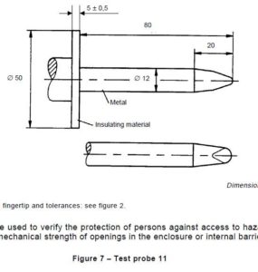 IEC61032 Figure 7 Device 11 Rigid Test Finger Probe