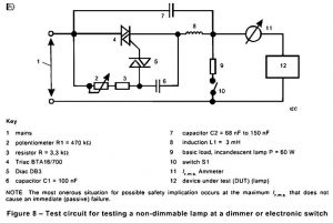 IEC62560 Figure 8 Test circuit for testing a non-dimmable lamp at a dimmer or electronic switch